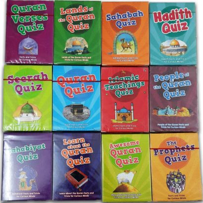 Islamic Quiz Cards (12 Quiz Packs) Quran verses,Lands of the quran,Sahabah ,Hadith ,Seerah ,Quran ,Islamic Teaching ,People of the quran ,Sahabiyat ,Learn about the Quran,Awesome Quran,The Prophets